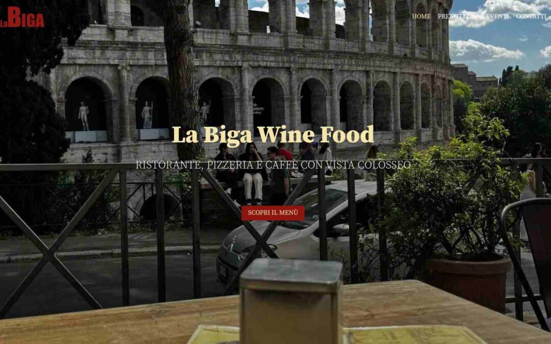 La Biga Wine Food – Sito Web per un Ristorante Davanti al Colosseo di Roma